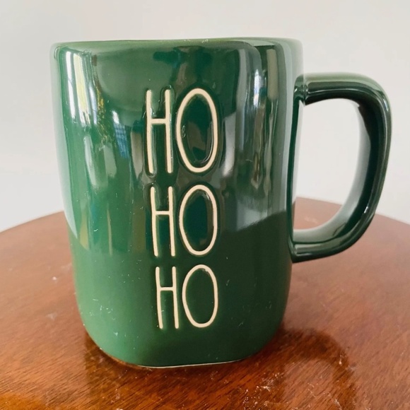 Green Rae Dunn “HO HO HO” mug, Rae Dunn Christmas Mug, Holiday Coffee mug - Picture 1 of 6